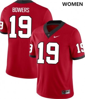 #19 Brock Bowers Georgia Bulldogs Football Womens Jersey - Red