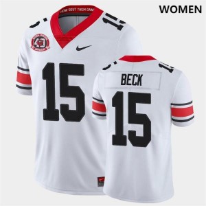 #15 Carson Beck Georgia Bulldogs Women's 1980 National Champions 40th Anniversary Football Alternate Jersey - White