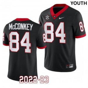 #84 Ladd McConkey Georgia Bulldogs College Football Youth Jersey - Black