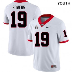 #19 Brock Bowers Georgia Bulldogs College Football Youth(Kids) Jersey - White