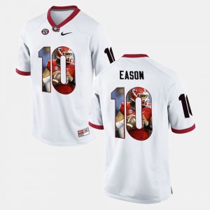 #10 Jacob Eason Georgia Bulldogs Men's Player Pictorial Jersey - White