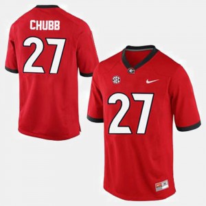 #27 Nick Chubb Georgia Bulldogs College Football Men Jersey - Red