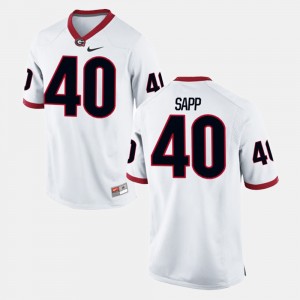 #40 Theron Sapp Georgia Bulldogs Mens Alumni Football Game Jersey - White