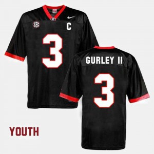 #3 Todd Gurley II Georgia Bulldogs For Kids College Football Jersey - Black