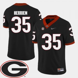 #35 Brian Herrien Georgia Bulldogs For Men's College Football 2018 SEC Patch Jersey - Black