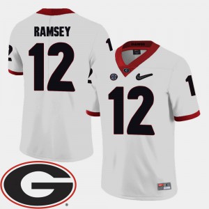 #12 Brice Ramsey Georgia Bulldogs 2018 SEC Patch College Football Mens Jersey - White