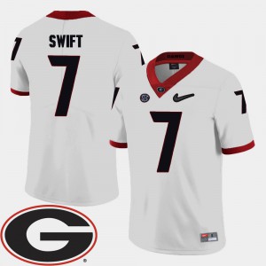 #7 D'Andre Swift Georgia Bulldogs 2018 SEC Patch College Football Men Jersey - White