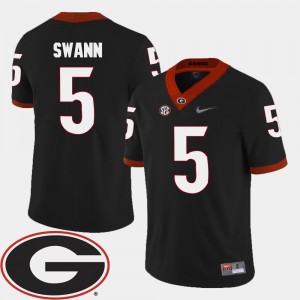 #5 Damian Swann Georgia Bulldogs College Football 2018 SEC Patch Men Jersey - Black