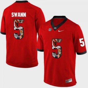#5 Damian Swann Georgia Bulldogs Pictorial Fashion For Men's Jersey - Red