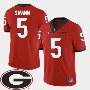 #5 Damian Swann Georgia Bulldogs Men 2018 SEC Patch College Football Jersey - Red