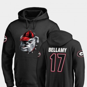 #17 Davin Bellamy Georgia Bulldogs Men Midnight Mascot Football Hoodie - Black