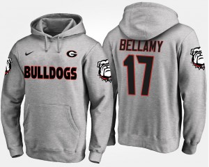#17 Davin Bellamy Georgia Bulldogs Mens Hoodie - Gray