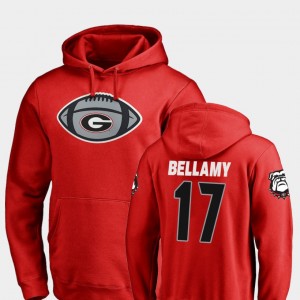 #17 Davin Bellamy Georgia Bulldogs For Men's Game Ball Football Hoodie - Red