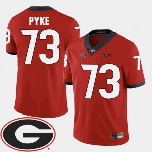 #73 Greg Pyke Georgia Bulldogs College Football For Men's 2018 SEC Patch Jersey - Red