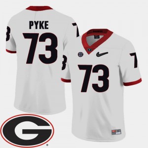 #73 Greg Pyke Georgia Bulldogs Men's 2018 SEC Patch College Football Jersey - White
