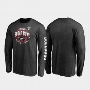 Georgia Bulldogs 2020 Sugar Bowl Bound Neutral Stiff Arm Long Sleeve For Men T-Shirt - Heather Charcoal
