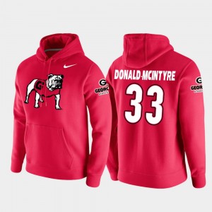 #33 Ian Donald-McIntyre Georgia Bulldogs Vault Logo Club Mens College Football Pullover Hoodie - Red