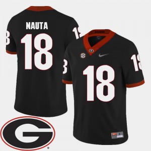 #18 Isaac Nauta Georgia Bulldogs For Men's College Football 2018 SEC Patch Jersey - Black