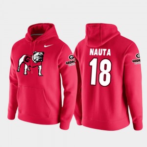 #18 Isaac Nauta Georgia Bulldogs Men Vault Logo Club College Football Pullover Hoodie - Red
