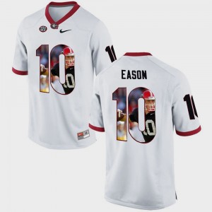 #10 Jacob Eason Georgia Bulldogs For Men Pictorial Fashion Jersey - White