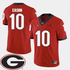 #10 Jacob Eason Georgia Bulldogs College Football 2018 SEC Patch For Men Jersey - Red
