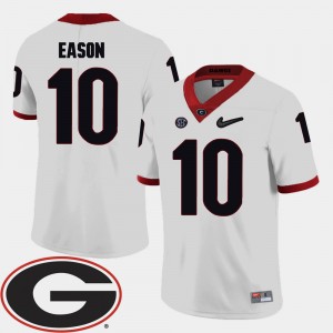 #10 Jacob Eason Georgia Bulldogs College Football For Men's 2018 SEC Patch Jersey - White