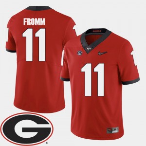 #11 Jake Fromm Georgia Bulldogs Men's College Football 2018 SEC Patch Jersey - Red