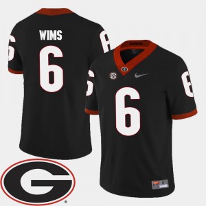 #6 Javon Wims Georgia Bulldogs College Football 2018 SEC Patch Mens Jersey - Black