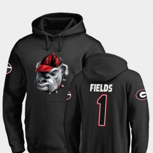 #1 Justin Fields Georgia Bulldogs Mens Midnight Mascot Football Hoodie - Black