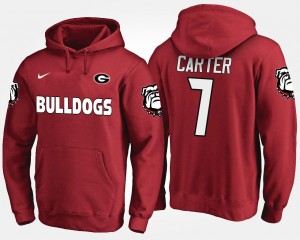 #7 Lorenzo Carter Georgia Bulldogs For Men's Hoodie - Red