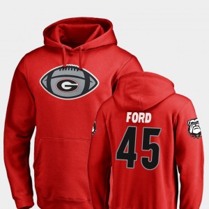#45 Luke Ford Georgia Bulldogs Game Ball For Men Football Hoodie - Red