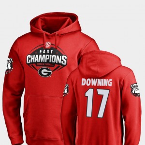 #17 Matthew Downing Georgia Bulldogs 2018 SEC East Division Champions Football For Men Hoodie - Red