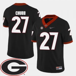 #27 Nick Chubb Georgia Bulldogs For Men's 2018 SEC Patch College Football Jersey - Black