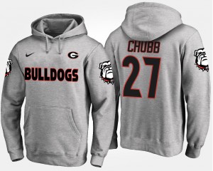 #27 Nick Chubb Georgia Bulldogs Mens Hoodie - Gray