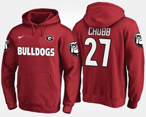 #27 Nick Chubb Georgia Bulldogs Men's Hoodie - Red