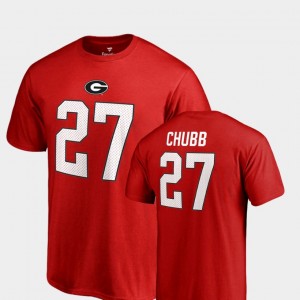 #27 Nick Chubb Georgia Bulldogs For Men Name & Number College Legends T-Shirt - Red
