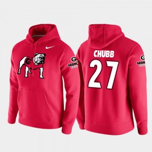 #27 Nick Chubb Georgia Bulldogs College Football Pullover Vault Logo Club For Men Hoodie - Red