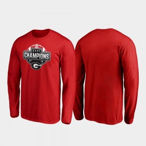 Georgia Bulldogs 2019 SEC East Football Division Champions Long Sleeve For Men's T-Shirt - Red