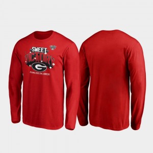 Georgia Bulldogs Men Receiver Long Sleeve 2020 Sugar Bowl Champions T-Shirt - Red