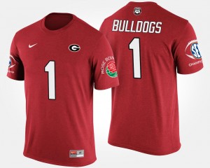 #1 Georgia Bulldogs Men's No.1 Southeastern Conference Rose Bowl Bowl Game T-Shirt - Red