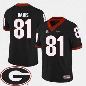 #81 Reggie Davis Georgia Bulldogs College Football For Men 2018 SEC Patch Jersey - Black