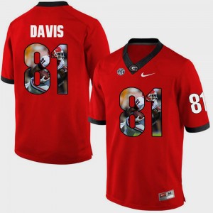 #81 Reggie Davis Georgia Bulldogs Men Pictorial Fashion Jersey - Red