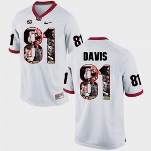 #81 Reggie Davis Georgia Bulldogs Pictorial Fashion For Men's Jersey - White