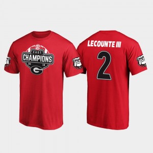 #2 Richard LeCounte III Georgia Bulldogs For Men 2019 SEC East Football Division Champions T-Shirt - Red