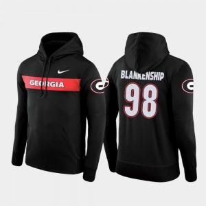 #98 Rodrigo Blankenship Georgia Bulldogs For Men Sideline Seismic Football Performance Hoodie - Black
