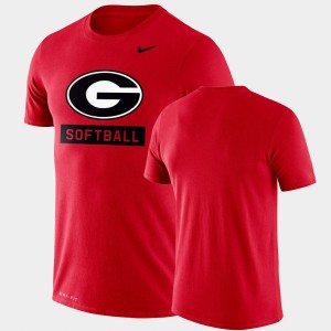 Georgia Bulldogs Performance Softball Drop Legend For Men T-Shirt - Red