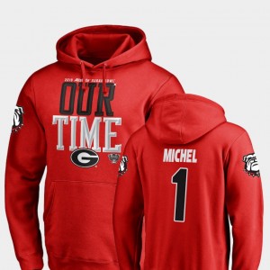 #1 Sony Michel Georgia Bulldogs For Men's Counter 2019 Sugar Bowl Bound Hoodie - Red