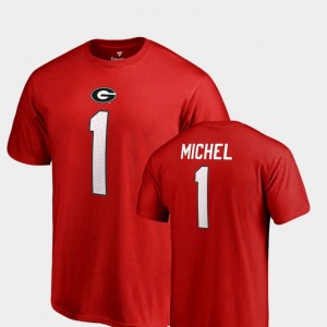 #1 Sony Michel Georgia Bulldogs Name & Number College Legends Men's T-Shirt - Red