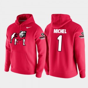 #1 Sony Michel Georgia Bulldogs College Football Pullover Vault Logo Club For Men Hoodie - Red