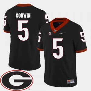 #5 Terry Godwin Georgia Bulldogs College Football Mens 2018 SEC Patch Jersey - Black
